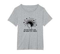 Please Don't Ask Me About My Thesis Grad Student Humor T-Shirt, Women's Plus, Heather Grey, 1X