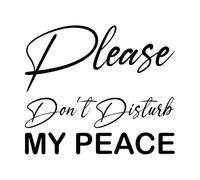 Please Dont Disturb My Peace Letters Quote Fine Carving Decals 67.2x78.1cm Can Modify and add Information Black