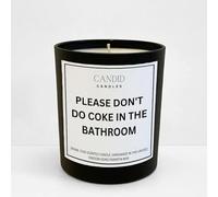 Please Don't Do Coke in The Bathroom Funny Sarcastic Scented Birthday Candle by Candid Candles (Black Pomegranate)