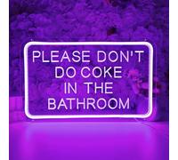 Please Don't Do Coke In The Bathroom Purple LED Neon Sign USB Home Bedroom Bathroom Game Room Bar Store Wall Decor Sign Birthday Party Christmas Gifts 5V 15.75" X 9.84" Indoors