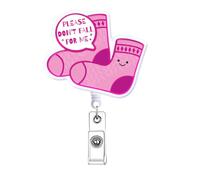 Please Don't Fall for Me Funny Nurse Badge Reel Retractable, Pink Cute Nursing Badge Holder, Fun Nurse Gifts, Healthcare PCT CNA RN LPN Medical Nursing Student Badge Clip ID Card Accessorie