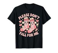 Please Don't Fall for me Valentine Pink Socks Medical T-Shirt