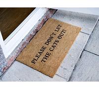 Please Don't Let The Cats Out! Doormat Pet Animal Lover Gift Funny Cats Quote Non -Slip Door pad Machine Washing Interesting Door pad 23.6x15.7 Inch