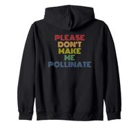 Please Don't Make Me Pollinate Retro Beekeeper Zip Hoodie