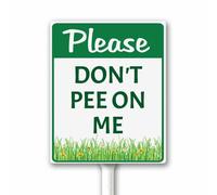 Please Don't Pee On Me No Peeing No Pooping Dog Sign for Lawn Keep Dog Off Grass Yard Sign Ground Stakes Decoration Sturdy Aluminum Weatherproof Rust Free 20x30 CM - Yellow