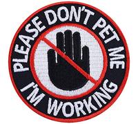 Please Don't Pet Me - I'm Working - Iron on Patches for Service Dogs | Sew on/Iron on Applique Patches Badge for Service Dog Vests, Dog Leash, Dog Lead, Dog Collar, Harness 75X75 mm