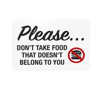 Please Don't Take Food That Doesn't Belong To You With Graphic Warning Sign, Room Security Metal Signs for Home Business Garage Street Wall Safety Caution Custom Decor 12 x 8 Inch
