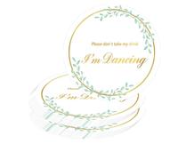 Please Don't Take My Drink,4 Inch Gold Foil I'm Dancing Cardboard Beverage Coasters for Birthday Wedding Party,Set 60