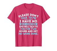 Please Don't Talk to Me I Have No Self Control - Funny Quote T-Shirt, Men, Red Heather, 3X-Large