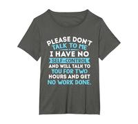 Please Don't Talk to Me I Have No Self Control - Funny Quote T-Shirt, Women's Plus, Asphalt Grey, 5X