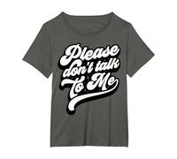 Please Don't Talk to Me Introvert Funny Sarcastic Adult Top T-Shirt, Women's Plus, Asphalt Grey, 4X