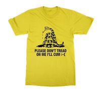 Please Don't Tread On Me I'll Cum T-Shirt (Yellow, L)