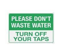 Please Dont Waste Water Sign 12 X 8 Inches Reflective Aluminum Metal Warning Signage With Symbol For Indoor Outdoor Use