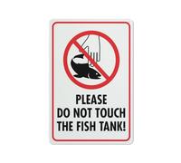 Please DoTouch The Fish Tank Sign 12 X 8 Inch Metal Sign, Rustproof Aluminum, Multicolor