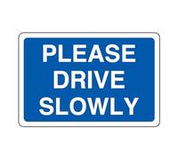 Please drive slowly - 1.2mm Rigid plastic high-visibility and durability for indoor/outdoor usage (600mm x 400mm) Ensures Safety Within 20m Viewing Distance.