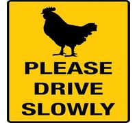 Please Drive Slowly Chicken For House 12X12 Outdoor Metal Signs For Home Farm Yard Sign, Premium Aluminum