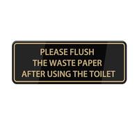 Please Flush The Waste Paper After Using The Toilet Sign For House (With Strong Adhesive Tape), 3" X 10" For Home & Office,Acrylic Signs For Front Door, Clear And Easy To Read