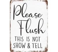 Please Flush Toilet Sign,Funny Bathroom Vintage Alumium Sign For Bathroom Washroom Toilet Restroom Decor 5.5X8 inch