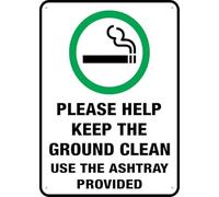 Please Help Keep The Ground Clean Outdoor Signs Aluminum 12X8 Inch Uv Ink Printed For House And Business