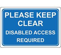 Please keep clear disabled access required disability Information sign - 1.2mm Rigid plastic 200mm x 150mm