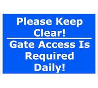Please Keep Clear! Gate Access Is Required Daily | High Visibility Safety Warning Sign | PVC Foamex Sign for PPE Area Construction Site Factory Workshop Warehouse Entrance Indoor Outdoor Wall Door
