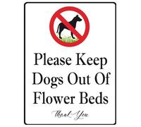 Please Keep Dogs Out Of Flower Beds Yard Sign with Stakes No Dogs Allowed Sign, Polite Notice Keep Off Signs for Garden, 30x40CM Aluminum Plaque for Outdoor Rustproof Outdoor Use