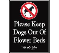 Please Keep Dogs Out Of Flower Beds Yard Sign with Stakes No Dogs Allowed Sign, Polite Notice Keep Off Signs for Garden, 14x20 CM Aluminum Plaque for Outdoor Rustproof Outdoor Use