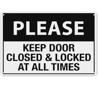 Please Keep Door Closed & Locked at All Times Metal Tin Sign Aluminum Warning Signs For Indoor & Outdoor Yard Lawn Sign Home Decor 8x12 inch