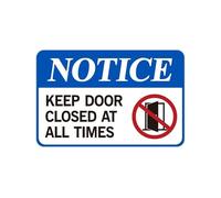 Please Keep Door Closed Sign - Self-Adhesive Weatherproof & Fade-Resistant Sticker, 16x12 Inch - Close Door Decal for Home, Office, Workplace, or Building Use