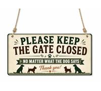 Please Keep Gate Closed Humorous Vintage Farmhouse Decorative Aluminium Garden Plaque Dog Warning cpt101