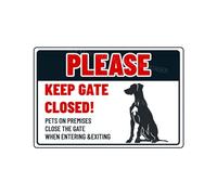 Please Keep Gate Closed Sign Great Dane Dog Pets On Premises Aluminum Metal Tin Signs Door Sign Warning Sign For Gate Yard Home Kitchen Wall Decor 8x12 Inch