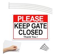 Please Keep Gate Closed Sign, Kaluofan Please Close the Gate Sign, Gate Signs for Outside for Gates Wall Fences Window, Aluminium UV-, Rust-, Scratch- and Water-Resistant Easy Mounting (25*18*0.1CM)