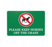 Please Keep Horses Off The Grass Metal Warning Sign for Indoor Outdoor Security, Business Office Home Garden Street Decor 30 x 20 cm