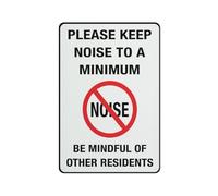 Please Keep Noise To A Minimum - Be Mindful Of Other Residents Sign 12 X 8 Inches Aluminum Sign - Uv Protected, Waterproof, Weatherproof And Fade Resistant - 4Pre-Drilled Holes