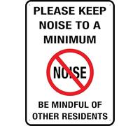 Please Keep Noise To A Minimum Be Mindful Of Other Residents Sign 8X12 Inch Rust Free Aluminum Easy To Read & Sturdy Keep Out Outdoor Metal Signs For Home Farm Yard