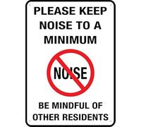 Please Keep Noise To A Minimum Be Mindful Of Other Residents Sign 8X12 Inch Rust Free Aluminum Easy To Read & Sturdy Keep Out Outdoor Metal Signs For Home Farm Yard