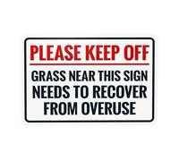 Please Keep Off Grass Near This Sign Needs To Recover From Over Use Metal Warning Sign for Indoor Outdoor Security, Business Office Home Garden Street Decor 30 x 20 cm