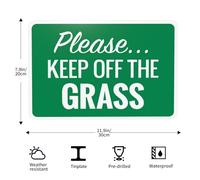 Please Keep Off The Grass Metal Warning Sign for Indoor Outdoor Security, Business Office Home Garden Decor 30 x 20 cm