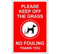 Please keep off the grass no fouling dog sign - Self adhesive sticker 200mm x 150mm