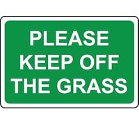 Please Keep Off The Grass Safety Sign - 1mm Plastic Sign (600mm x 400mm)