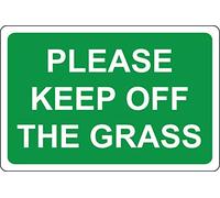 Please keep off the grass safety sign - Self adhesive sticker 300mm x 200mm