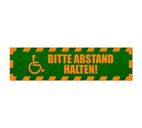 Please keep the distance. Motif 1 striped note sticker laminated weatherproof
