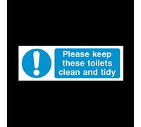 Please keep these toilets clean and tidy Sticker/Self Adhesive Sign - Food Preparation/Safety/Wash Hands/Clean/Kitchen (MISC80)