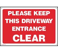 Please Keep This Driveway Entrance Clear Sign - 100mm x 75mm - 1.2mm Rigid Plastic Drilled Sign (MISC103)
