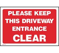 Please Keep This Driveway Entrance Clear Sign - 150mm x 100mm - Self Adhesive Sticker (MISC103)