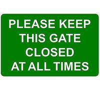Please Keep This Gate Closed At All Times Correx Safety Sign 300mm x 200mm, 3 Colours Available. (Green/White)