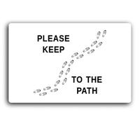 Please Keep to the Path Sign - 29.0x19.0cm Brushed Aluminium
