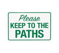 Please Keep To The Paths Metal Warning Sign for Indoor Outdoor Security, Business Office Home Garden Street Decor 30 x 20 cm