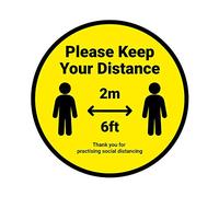 Please Keep Your Distance (2m Apart) Social Distancing Floor Graphic 20cm