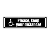 Please Keep Your Distance Inverted Note Sticker Laminated Weatherproof